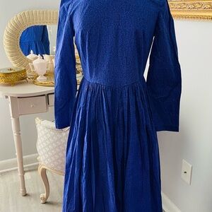 Vintage Purple Paisley Cotton Prairie Frontier Homestead Dress